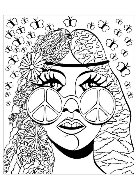 Hippie Coloring Pages Printable
